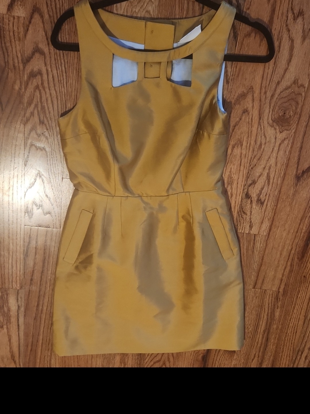 Maeve Mustard Yellow Bow-Neck Party Dress